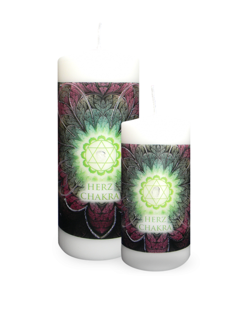 Engelalm - Energiekerze - Chakra - Herzchakra - versch. Größen