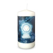 Engelalm - Energiekerze - Chakra - Kehlchakra - versch. Größen