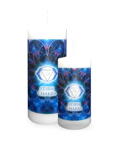 Engelalm - Energiekerze - Chakra - Stirnchakra - versch. Größen