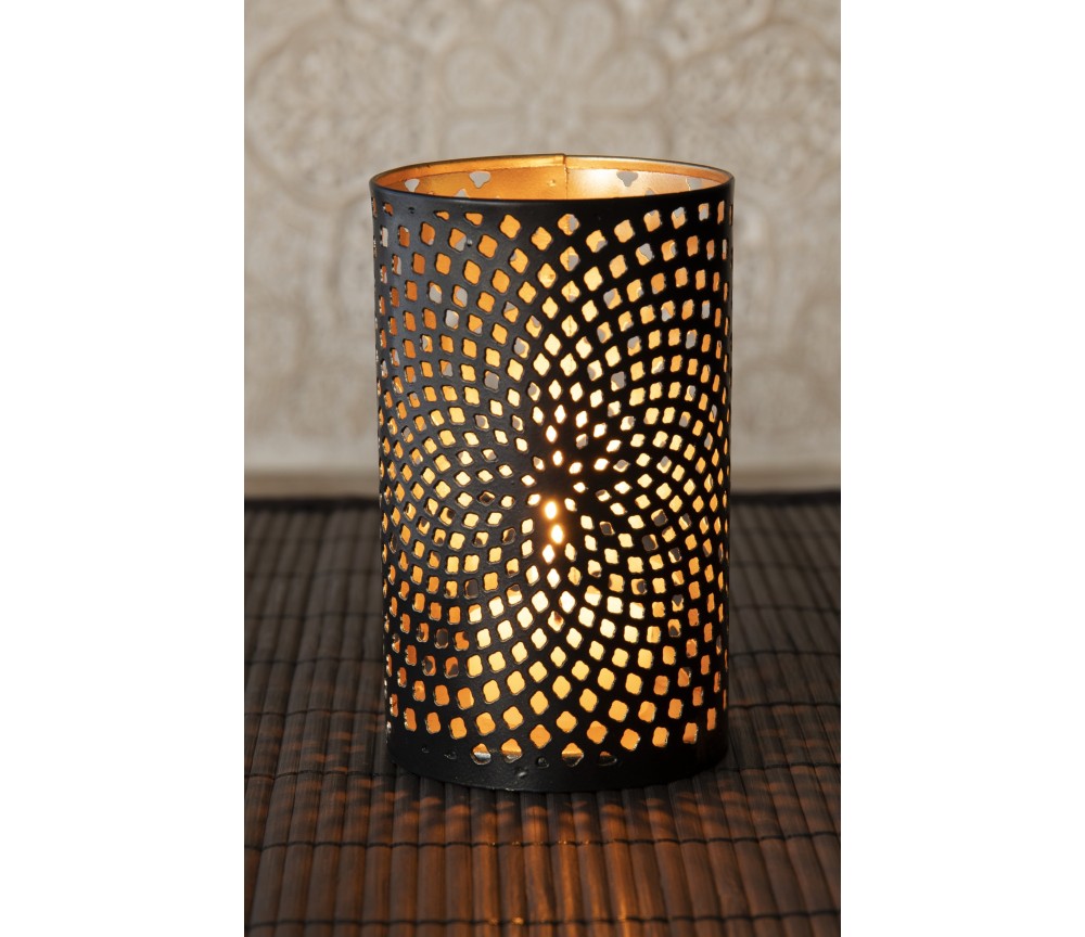 Teelichthalter - Ornament Blütenzauber - aus Metall - H: 11,5 x 7 cm