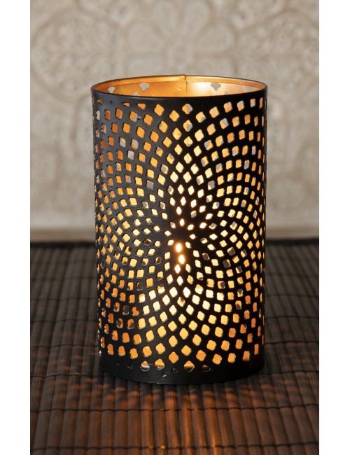 Teelichthalter - Ornament Blütenzauber - aus Metall - H: 11,5 x 7 cm