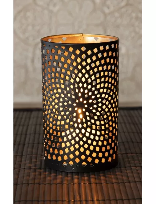 Teelichthalter - Ornament Blütenzauber - aus Metall - H: 11,5 x 7 cm