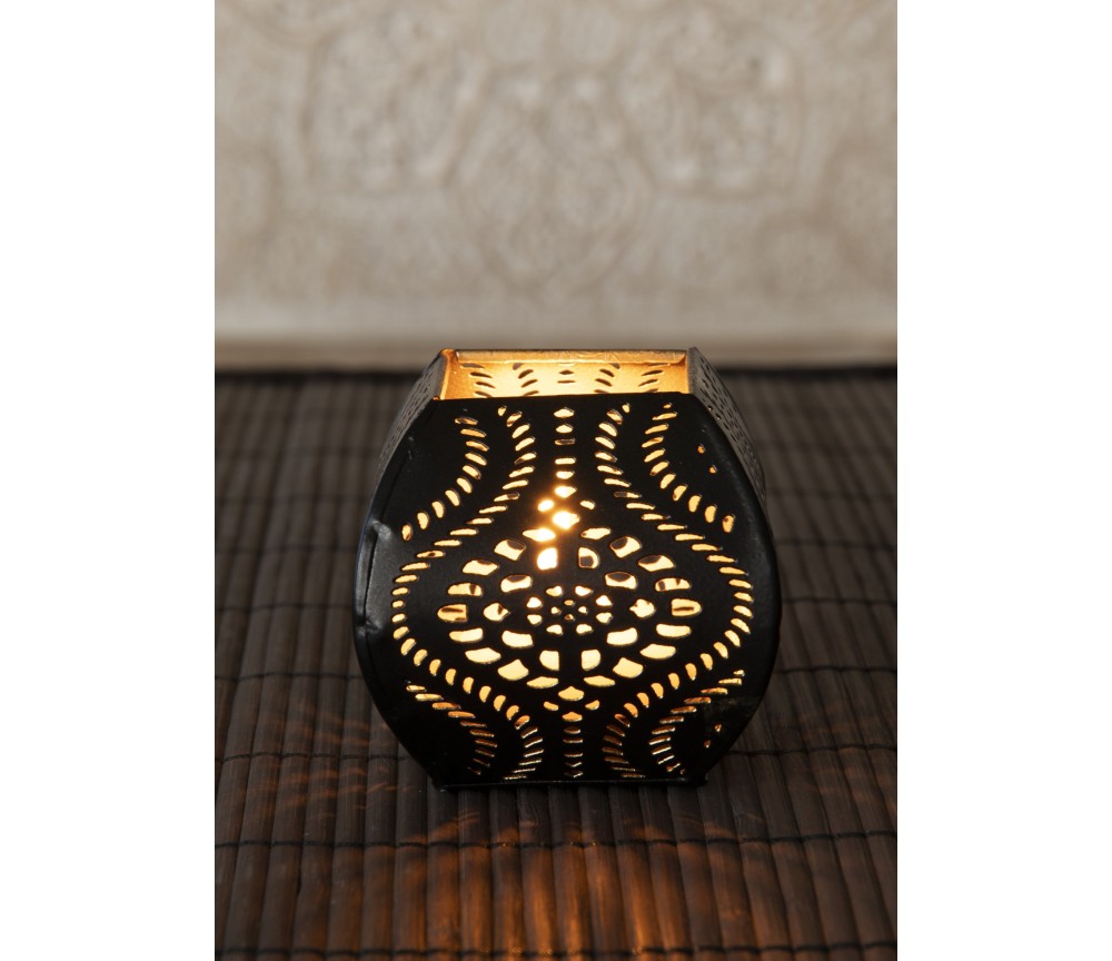 Teelichthalter - Ornament Quadeera - aus Metall - H: 7 x 8 cm