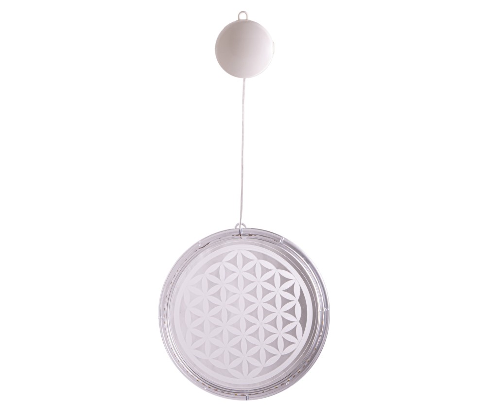Wanddekoration - LED Licht -  Mandala ca. 47x21 cm - Batteriebetrieben