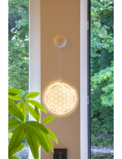 Wanddekoration - LED Licht -  Mandala ca. 47x21 cm - Batteriebetrieben