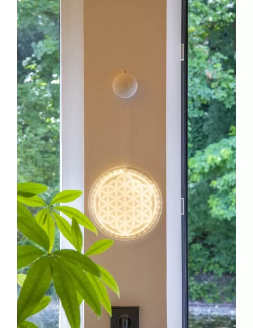 Wanddekoration - LED Licht - Mandala ca. 47x21 cm - Batteriebetrieben