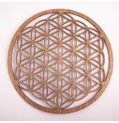 Blume des Lebens - aus Holz - 28 cm, dunkelbraun