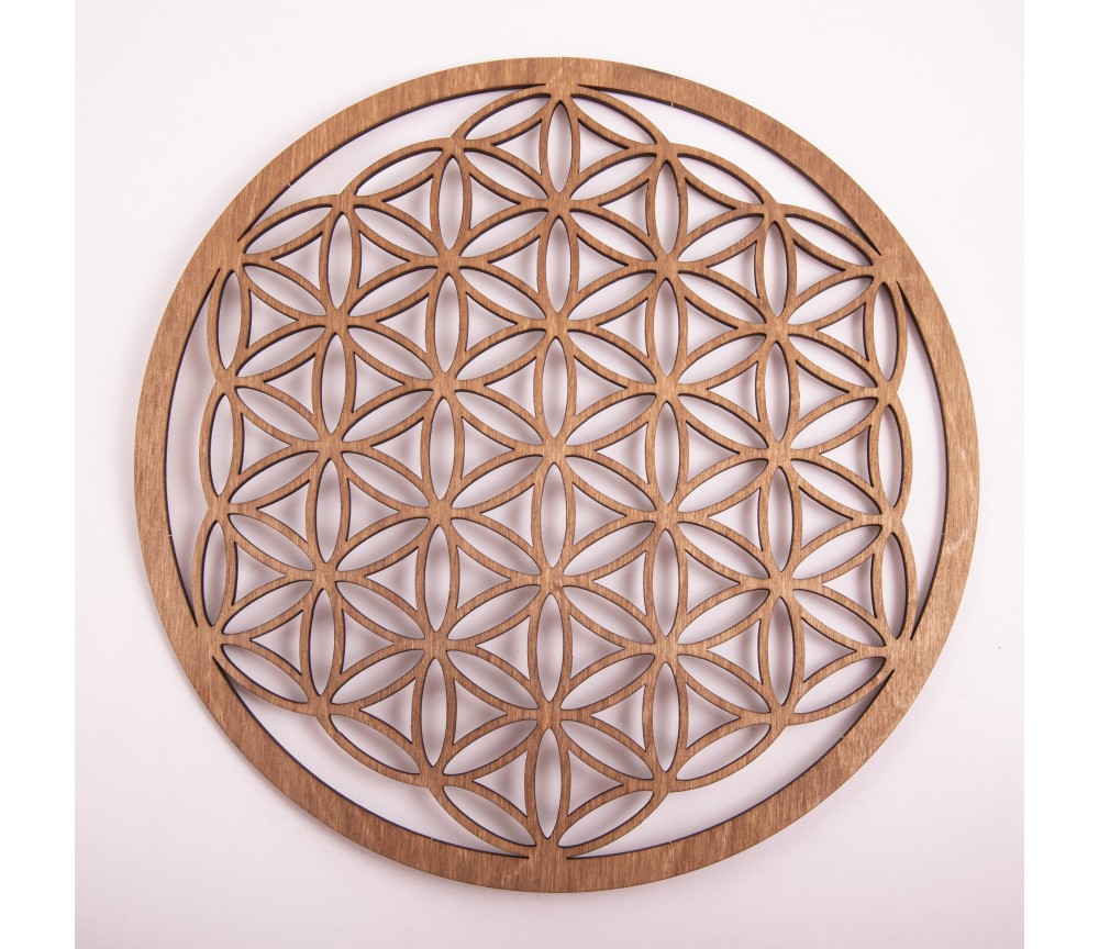 Blume des Lebens - aus Holz - 28 cm, dunkelbraun