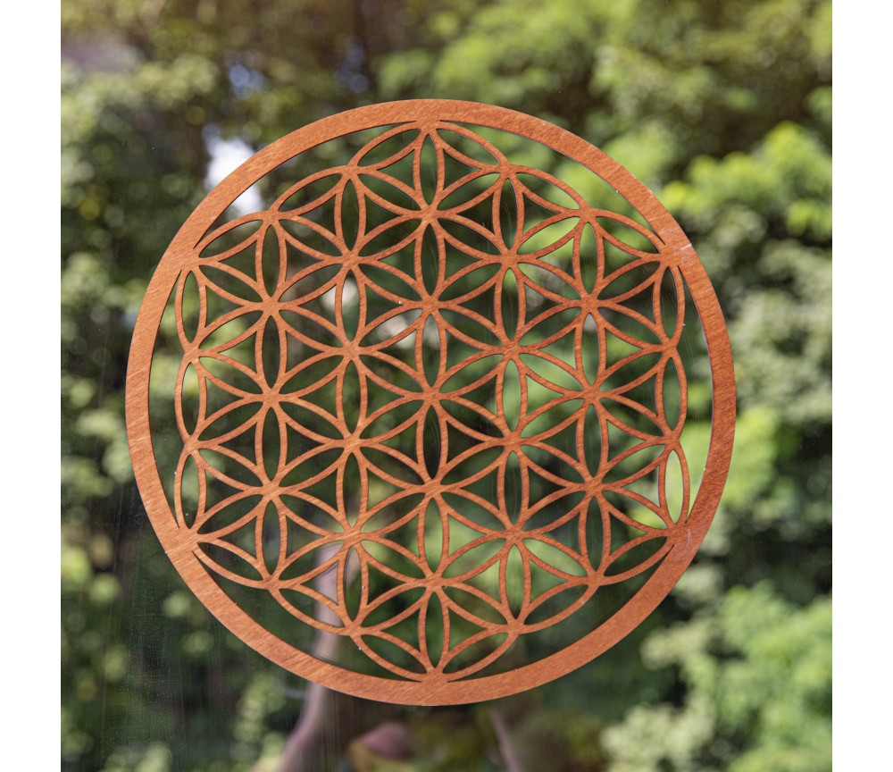 Blume des Lebens - aus Holz - 28 cm, dunkelbraun