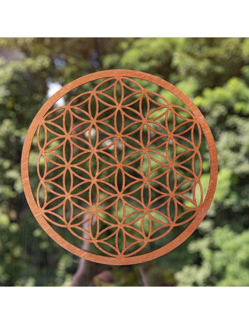 Blume des Lebens - aus Holz - 28 cm, dunkelbraun