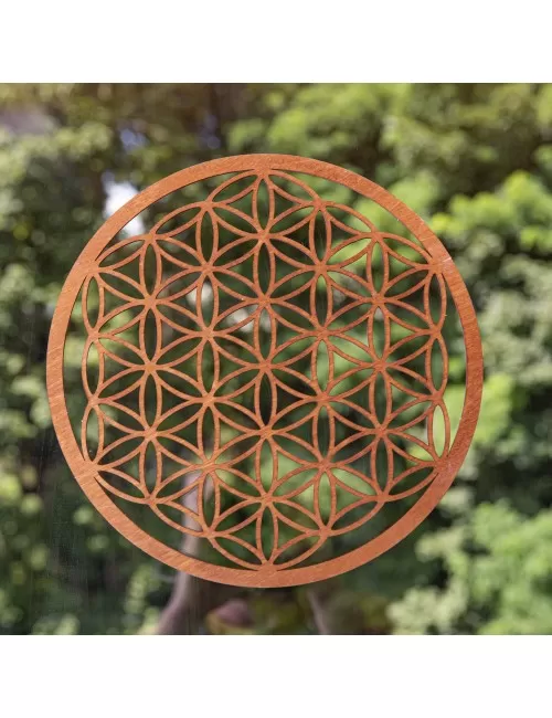 Blume des Lebens - aus Holz - 28 cm, dunkelbraun