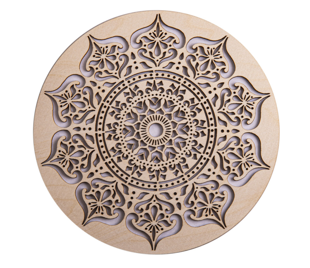 Wanddekoration - Mandala der inneren Weisheit - Birkenholz -ca.20cm