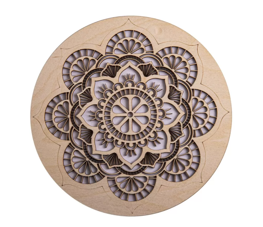 Wanddekoration - Mandala der Entspannung - Birkenholz - ca.20cm