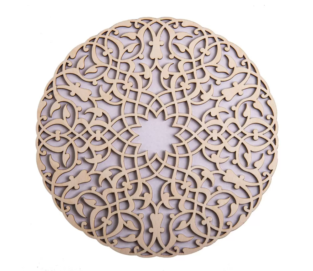 Wanddekoration - Mandala der Leichtigkeit - Birkenholz - ca.22cm
