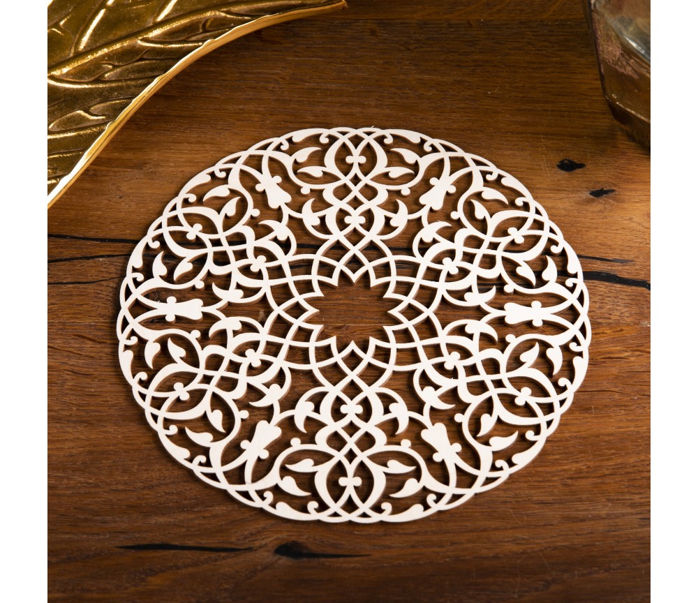 Wanddekoration - Mandala der Leichtigkeit - Birkenholz - ca.22cm