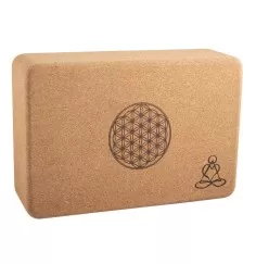 Yogablock - aus Kork - Blume des Lebens - Mandala - 23x15x7cm
