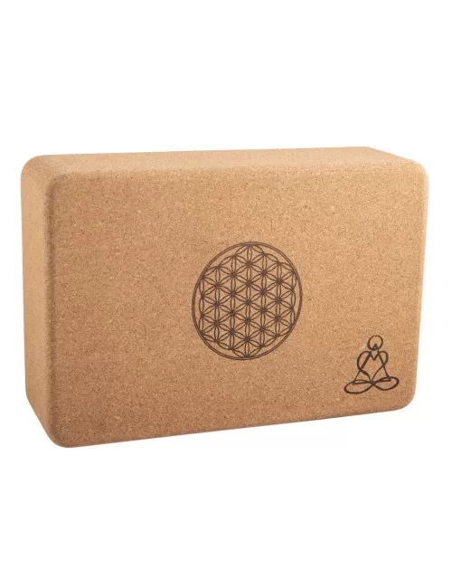 Yogablock - aus Kork - Blume des Lebens - Mandala - 23x15x7cm