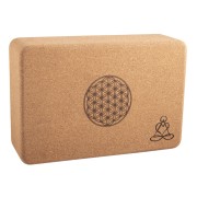 Yogablock - aus Kork - Blume des Lebens - Mandala - 23x15x7cm