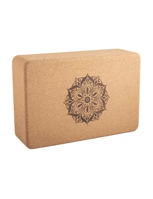 Yogablock - aus Kork - Blume des Lebens - Mandala - 23x15x7cm