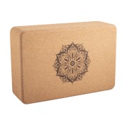 Yogablock - aus Kork - Blume des Lebens - Mandala - 23x15x7cm