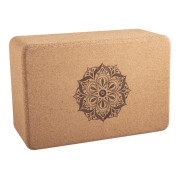 Yogablock - aus Kork - Blume des Lebens - Mandala - 23x15x10cm