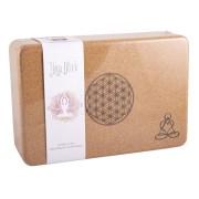 Yogablock - aus Kork - Blume des Lebens - Mandala - 23x15x7cm