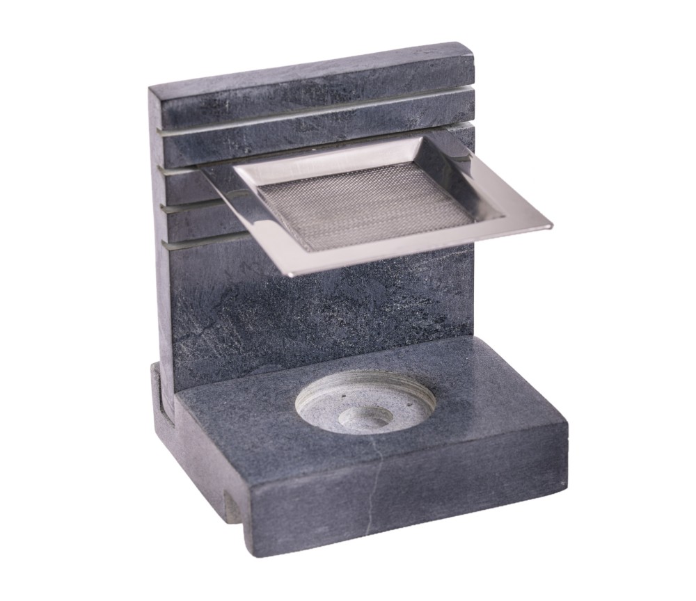 Räuchergefäß - mit Sieb für Teelichter - höhenverstellbar -4eckig - Speckstein
