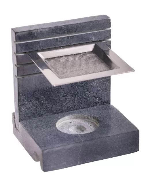 Räuchergefäß - mit Sieb für Teelichter - höhenverstellbar -4eckig - Speckstein