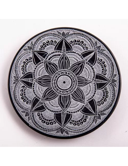 Räucherstäbchenhalter - Mandala - rund - Speckstein - ca.10,5 cm