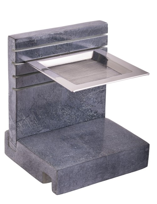 Räuchergefäß - mit Sieb für Teelichter - höhenverstellbar -4eckig - Speckstein