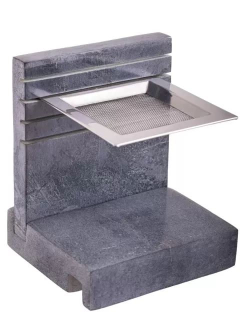 Räuchergefäß - mit Sieb für Teelichter - höhenverstellbar -4eckig - Speckstein