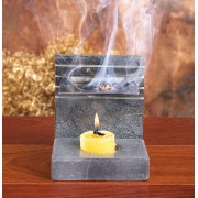 Räuchergefäß - mit Sieb für Teelichter - höhenverstellbar -4eckig - Speckstein