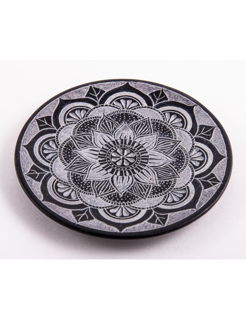 Räucherstäbchenhalter - Mandala - rund - Speckstein - ca. 13 cm