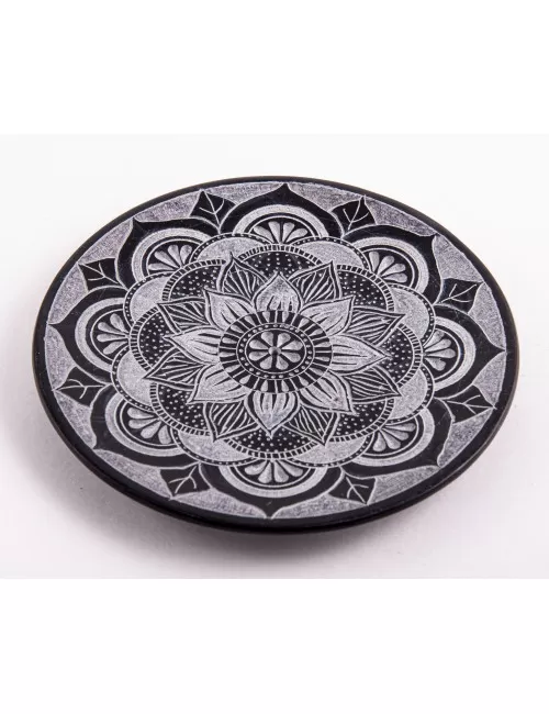 Räucherstäbchenhalter - Mandala - rund - Speckstein - ca. 13 cm