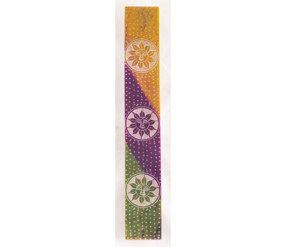 Räucherstäbchenhalter - Happy Sun - bunter Speckstein  25,5x4cm
