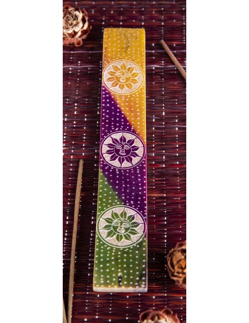 Räucherstäbchenhalter - Happy Sun - bunter Speckstein  25,5x4cm
