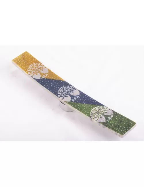 Räucherstäbchenhalter - Bunter Lebensbaum - Speckstein 25,5x4cm
