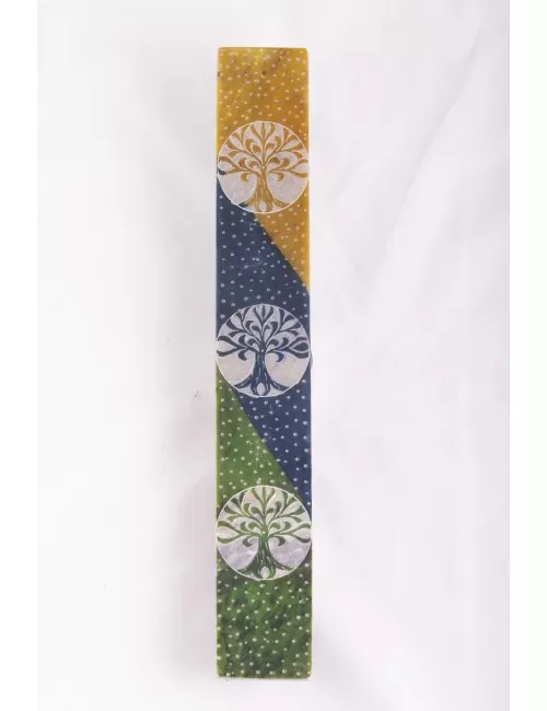 Räucherstäbchenhalter - Bunter Lebensbaum - Speckstein 25,5x4cm