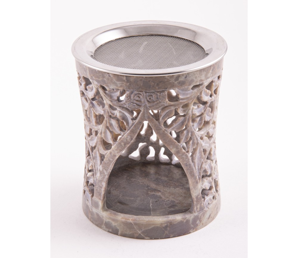 Räuchergefäß - Tripuri - mit Sieb - für Teelichter- Speckstein- 10x 8,5cm