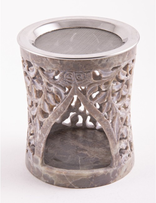 Räuchergefäß - Tripuri - mit Sieb - für Teelichter- Speckstein- 10x 8,5cm