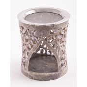 Räuchergefäß - Tripuri - mit Sieb - für Teelichter- Speckstein- 10x 8,5cm