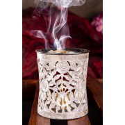 Räuchergefäß - Tripuri - mit Sieb - für Teelichter- Speckstein- 10x 8,5cm