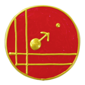 Ingrid Auer - Planetensymbol Mars - Handgefertigtes Symbol - Transparentfolie