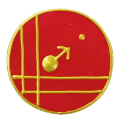 Ingrid Auer - Planetensymbol Mars - Handgefertigtes Symbol - Transparentfolie