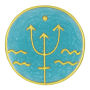 Ingrid Auer - Planetensymbol Neptun - Handgefertigtes Symbol - Transparentfolie