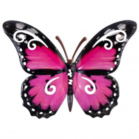 CIM - Wanddeko Metall Butterfly PINK - 24 x 18 cm