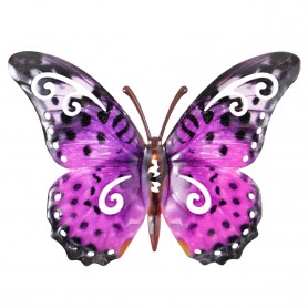 CIM - Wanddeko Metall Butterfly PURPLE DOTS - 24 x 18 cm