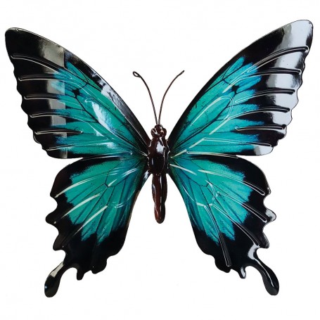 CIM - Wanddeko Metall Butterfly BLUE MORPHO - 35 x 25 cm