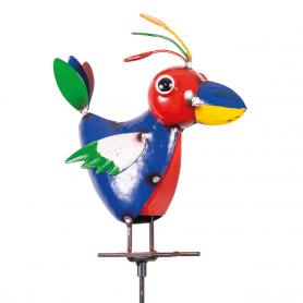 CIM - Gartenstecker - Wild Bird - Red - 17,5 x 8 x 100 cm