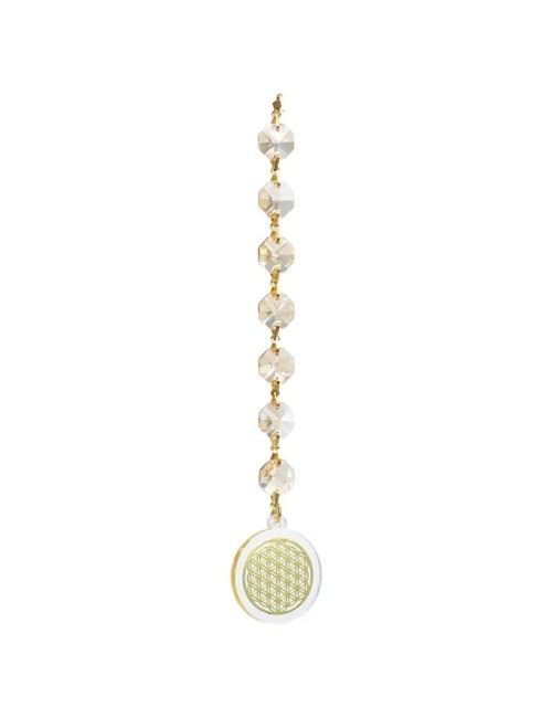 Hängende Dekoration - Fengshui - Fensterdekoration - Kristall - Blume des Lebens - Champagner